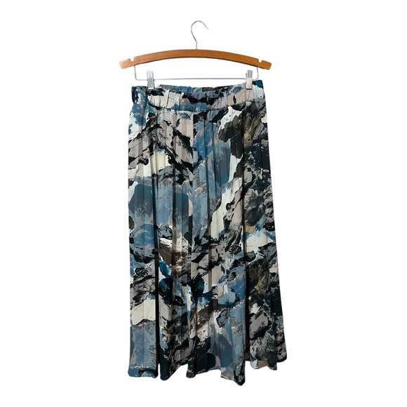 Morcel Mossimo Midi Skirt Pleated Size 40 Modest Long Abstract Elastic Waist 10 - Picture 2 of 6